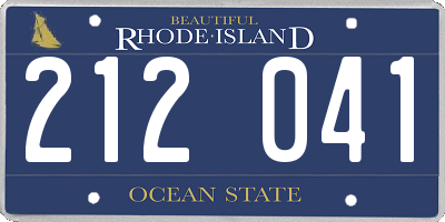 RI license plate 212041
