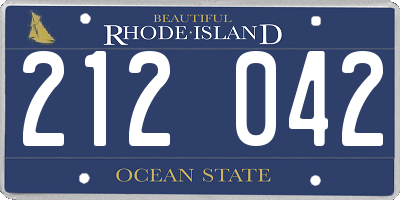RI license plate 212042