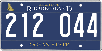 RI license plate 212044