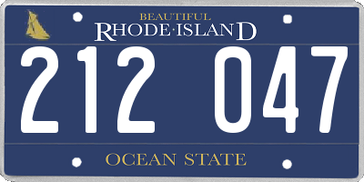 RI license plate 212047