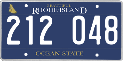 RI license plate 212048