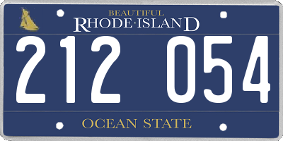 RI license plate 212054