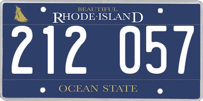 RI license plate 212057