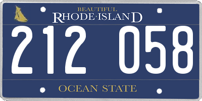 RI license plate 212058