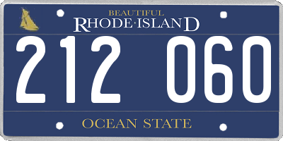 RI license plate 212060