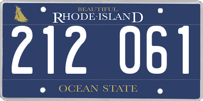 RI license plate 212061