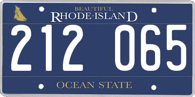 RI license plate 212065