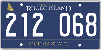RI license plate 212068