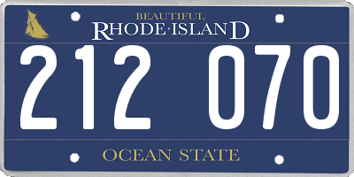 RI license plate 212070