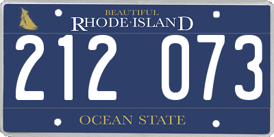 RI license plate 212073