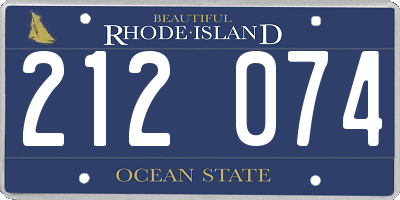 RI license plate 212074