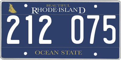 RI license plate 212075