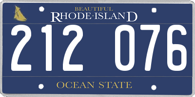 RI license plate 212076