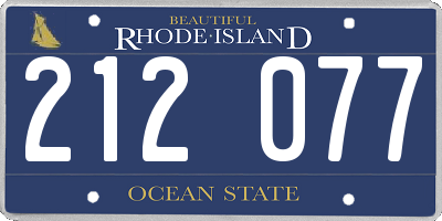 RI license plate 212077