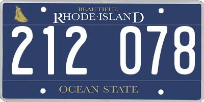 RI license plate 212078