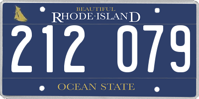 RI license plate 212079