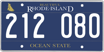 RI license plate 212080