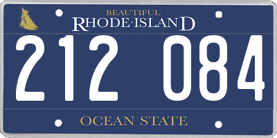 RI license plate 212084