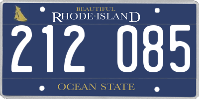 RI license plate 212085