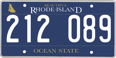 RI license plate 212089