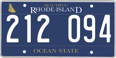 RI license plate 212094