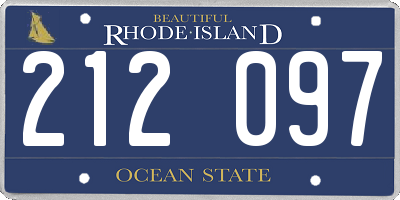RI license plate 212097
