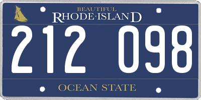 RI license plate 212098