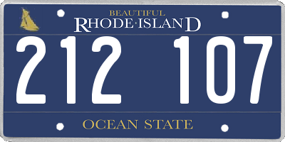 RI license plate 212107