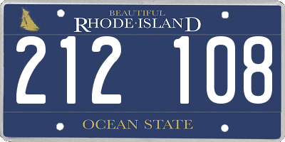 RI license plate 212108