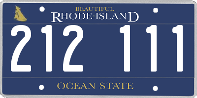 RI license plate 212111