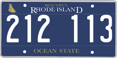 RI license plate 212113