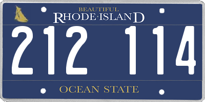 RI license plate 212114