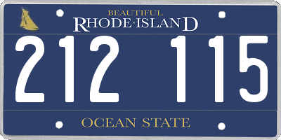 RI license plate 212115