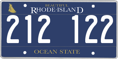 RI license plate 212122