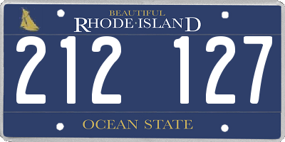 RI license plate 212127