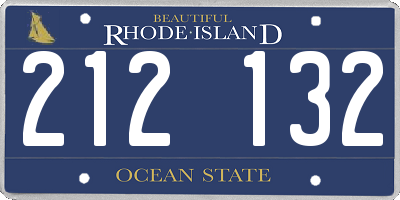 RI license plate 212132