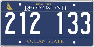RI license plate 212133
