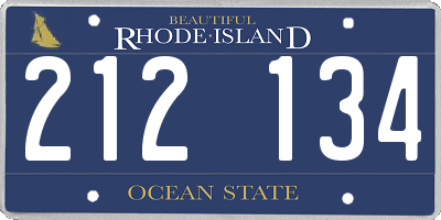 RI license plate 212134