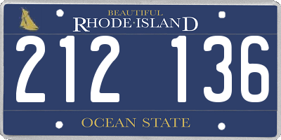 RI license plate 212136