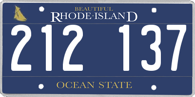 RI license plate 212137