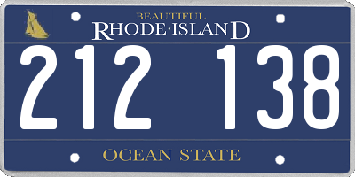 RI license plate 212138