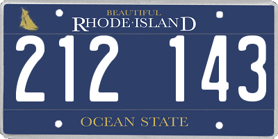 RI license plate 212143