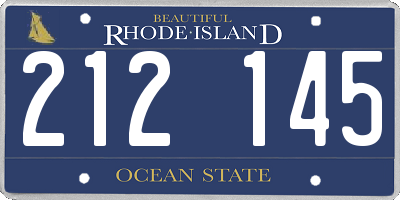 RI license plate 212145