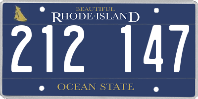 RI license plate 212147