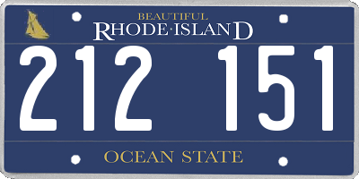 RI license plate 212151