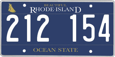 RI license plate 212154