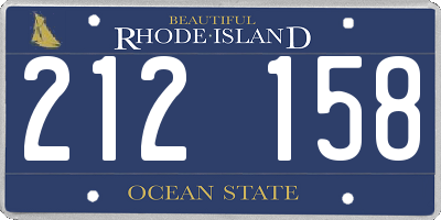 RI license plate 212158