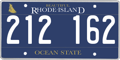 RI license plate 212162
