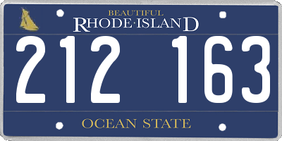 RI license plate 212163