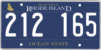 RI license plate 212165